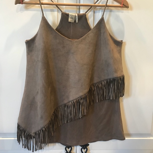 Paper Crane Tops - Paper Crane Tank Top Suede Halter Look